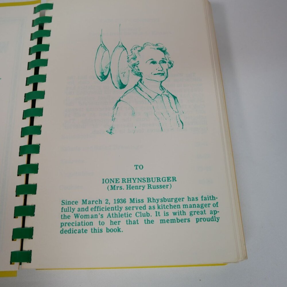 Womans Athletic Club Cookbook 1973 Illustrated Recipes VTG Comb-bound - Picture 3 of 5